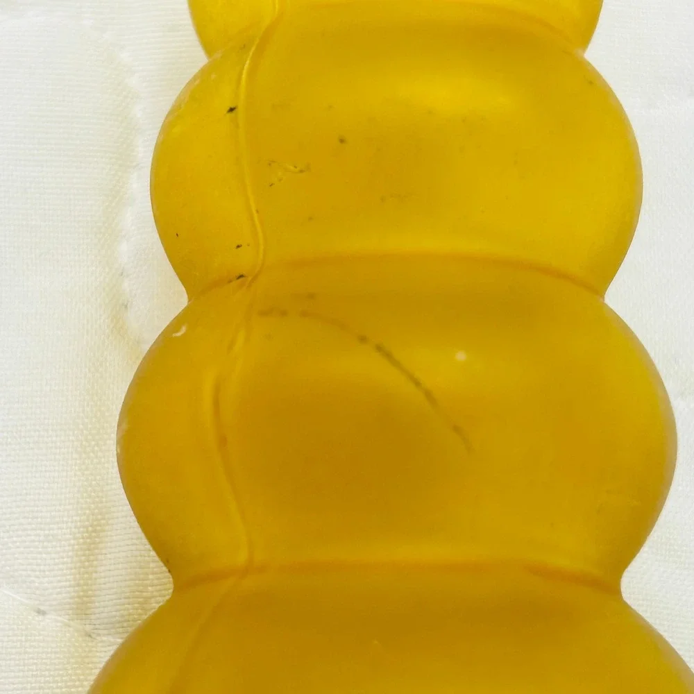 Vintage Art Glass Bubble Ribbed Bud Vases Lot 4 Green Yellow Frosted Mid Century
